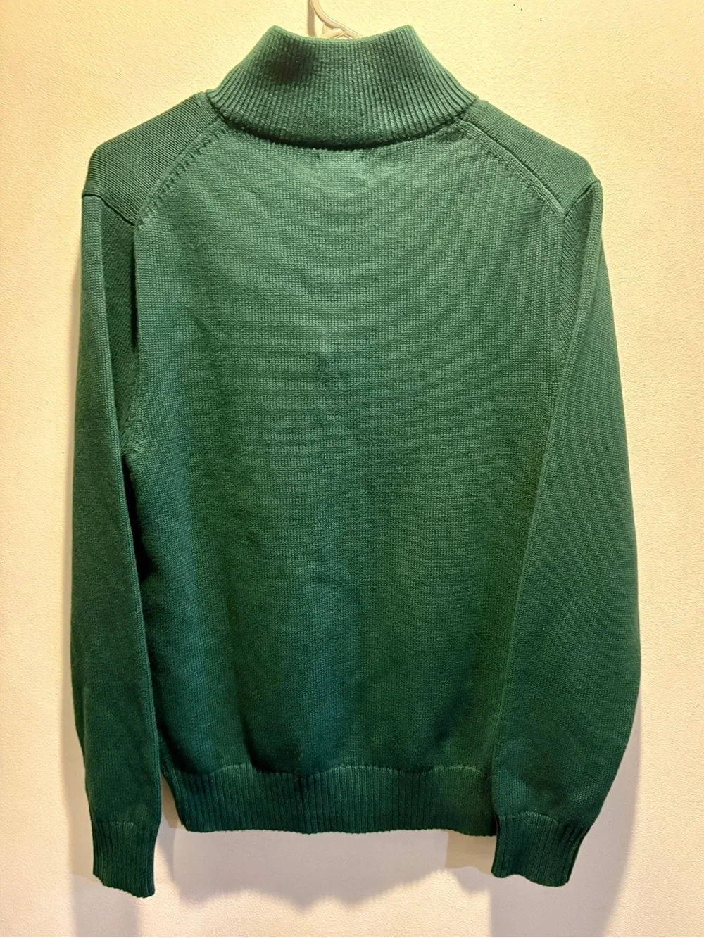J. Crew Men's Dark Green Zip-Neck Sweater